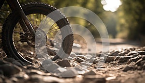 Mountain biking adventure Speed, mud, and nature extreme sports challenge generated by AI