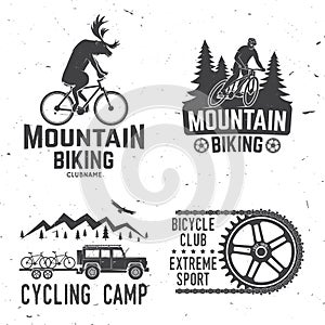 Mountain biking collection. Vector illustration.