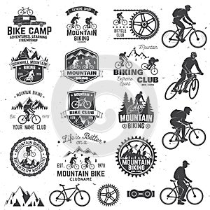 Mountain biking collection. Vector illustration.