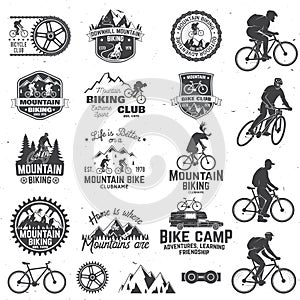 Mountain biking collection. Vector illustration.