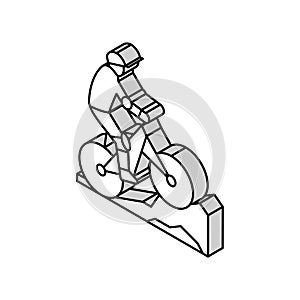 mountain biking isometric icon vector illustration