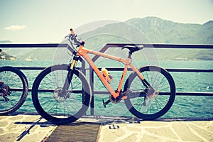 Mountain biking at lake garda, Italy
