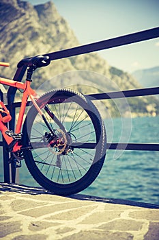 Mountain biking at lake garda, Italy