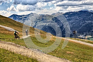 Mountain biking in Mottolino, Livigno, Italy