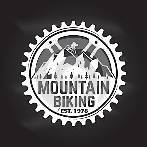 Mountain biking. Vector illustration.