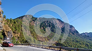 Mountain with blue sky
