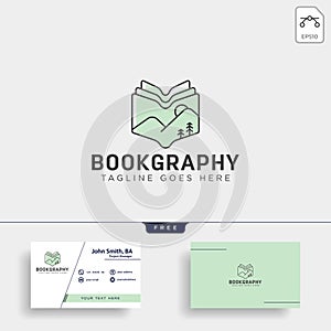 mountain book geography education logo template vector illustration icon element