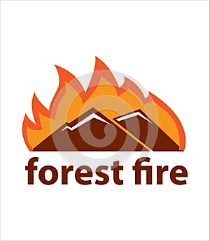 Mountain burning vector, mountain, fire