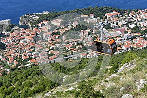 Mountain Cable Car ascending from Dubrovnik Old town