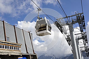 Mountain cable car cabin