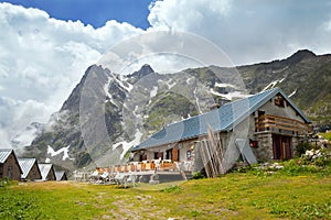 Mountain cafe in french Alps