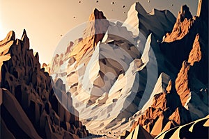 Mountain and canyon wallpaper , poetic scenery background