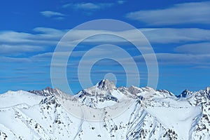 Mountain Caucasian ridge Dombai winter