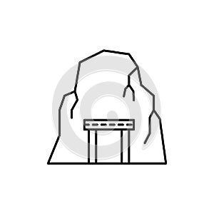 mountain, cave icon. Simple line, outline vector elements of archeology for ui and ux, website or mobile application