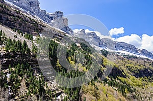 Mountain chain in Ordesa Valley, Aragon, Spain