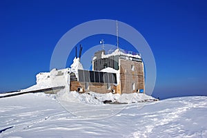 Mountain chalet with solar panels