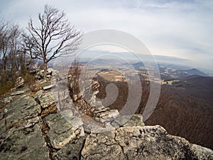 Mountain Cliff Overlooking Eastern Pennsylvania in Autumn