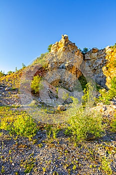 Mountain cliffs and flat terrain photo