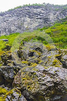 Mountain cliffs rocks boulders in Utladalen Norway beautiful norwegian landscapes
