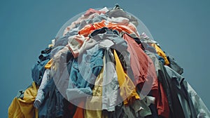 A mountain of clothing tumbles inside aided by the dryers tumbling mechanism photo