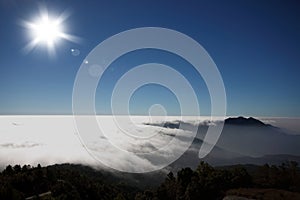 Mountain cloud , sky and sun