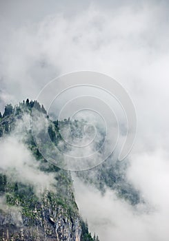 Mountain in clouds