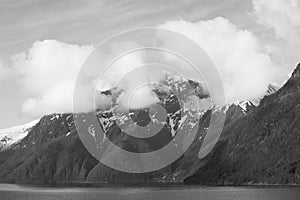 Mountain clouds on the Sognefjord, Norway