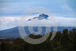 Mountain with clouds and trees in the Stirling Ranges, Western Australia