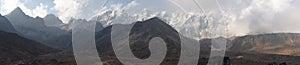 Mountain cloudscape panorama, Everest region, Himalayas, Nepal