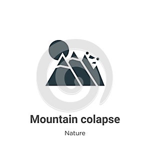 Mountain colapse vector icon on white background. Flat vector mountain colapse icon symbol sign from modern nature collection for photo