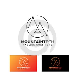 mountain connecting logo design vector icon or symbol illustration