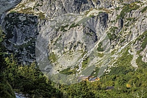 Horská chata, dolina Zeleného plesa, Vysoké Tatry, Slovensko