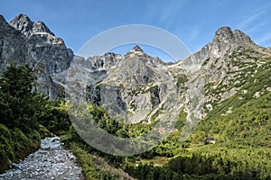 Horská chata, dolina Zeleného plesa, Vysoké Tatry, Slovensko