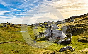 Mountain cottage on idyllic hill Velika Planina