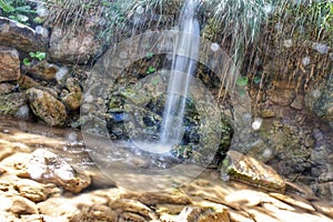 mountain creek waterfall with silk effect and boquet