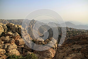 Mountain in Dana Biosphere Reserve in jordan photo