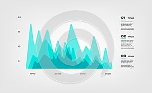 Mountain diagram elements color infographics. Some of chart, graph, parts, processes. Vector business template for