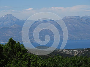 mountain dirfy and kserovouni from mount.parnitha national park, Greece