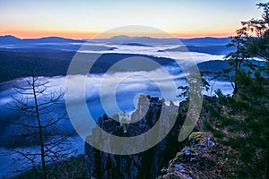 Mountain Dreams, Scenic landscape with Mist at summer morning, Russia, Ural.