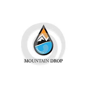 Mountain drop logo vector concept, icon, element and template for business