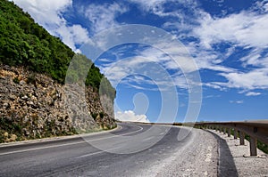 Mountain empty road curve