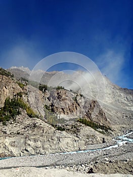 Mountain Eruption on Karakoram Highway Mountain