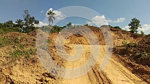 Mountain excavation for get soil for infrastructures