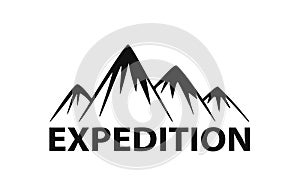 Mountain expedition logo element silhouette