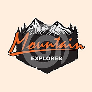 Mountain Explore Logo Design Vector Template