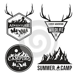 Mountain Explorer Adventure Logo Badge Icon Vector Template Design Set Collection