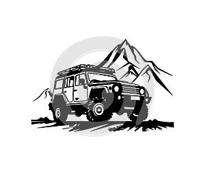 mountain extreme vehicle logo silhouette