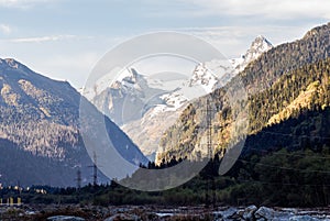 Mountain fast River amidst the big mountains