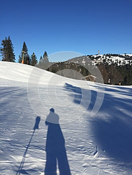 Mountain Feldberg in germany in winter time