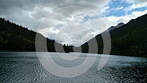 Mountain Filled horizon on the pacific ocean. Inside passage Alaska